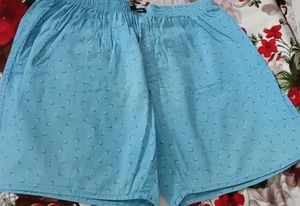 Aqua Blue Textured Short