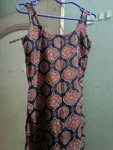 Ajrakh Print Sleeveless Kurti