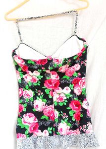 Floral Print Ruched Camisole Top