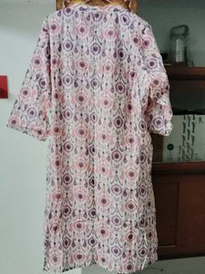 125.Pink &amp; Purple Ikat Print Kurta