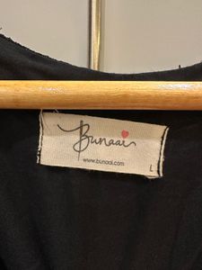 Black Kurta with bead lace detail From Bunaai