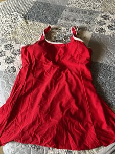 Red One-Piece Swimsuit free size