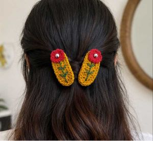 Handmade Crochet Hair Clips