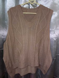 🤎 Korean Aesthetic Beige Cable Knit Sweater Vest