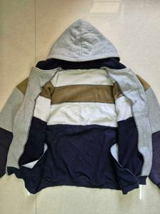 Color Block Zip-Up Hoodie