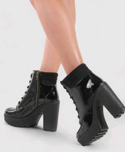 Catwalk Black Heeled Ankle Boots