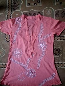 Embroidered Cotton Kurta