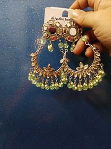 Designer Jhumka Earrings with Mirror Work