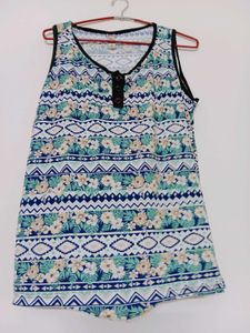 Bohemian Floral Print Sleeveless Top