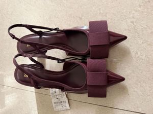 Zara Bow Detail Slingback Heels- size 37