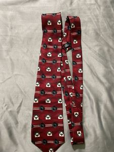 Men's Burgundy Geometric Pattern Tie