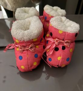 Adorable Polka Dot Baby Booties