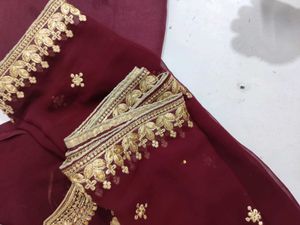 Embroidered gorgette suit