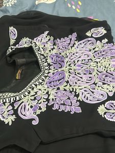 Embroidered Black Kurta