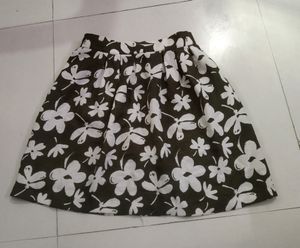 Olive Floral Plated Skirt