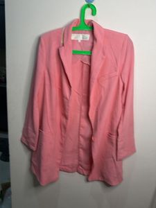 Pink Casual Blazer