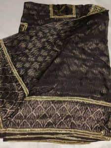 Elegant Embroidered Brown Saree