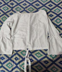 White Bell Sleeve Top