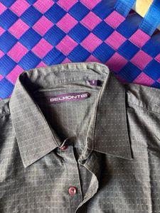Classic Grey Textured Long Sleeve Shirt