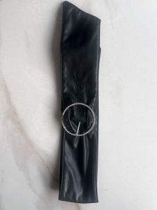 Black Faux Leather Belt
