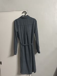 Patterned Button-Up Midi Dress