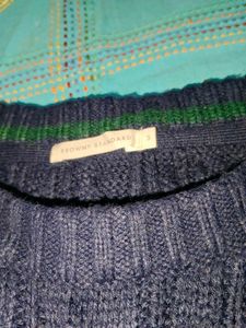 Navy Blue Cable Knit Sweater men