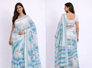 Elegant Floral Print Saree