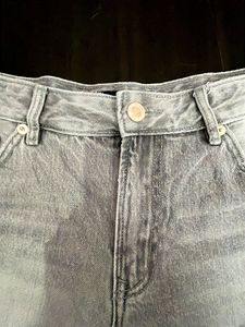 Grey Distressed Denim Shorts