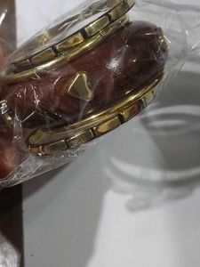 Unique Wood &amp; Gold Bangles Set