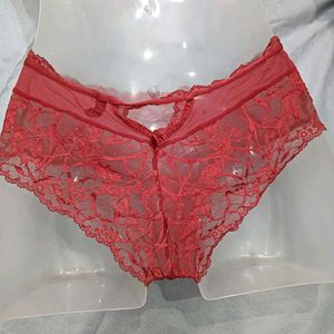 😍 Red Lace High-Waisted Briefs