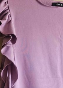 Lilac Ruffle Sleeve Top