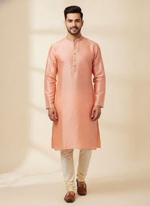 Men's Peach Kurta
