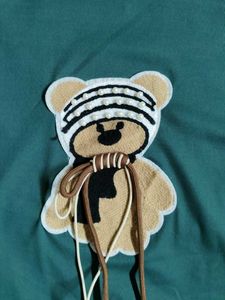 Cute Green Teddy Bear Graphic Tee