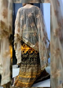 Elegant Embroidered Lehenga with Cape
