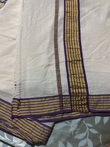 trendy purple kerala saree