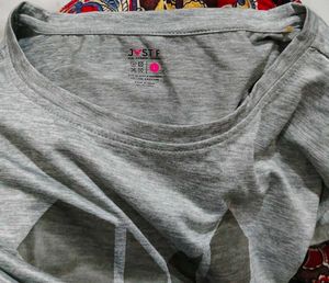 Grey Heather Heart Cut-Out T-Shirt
