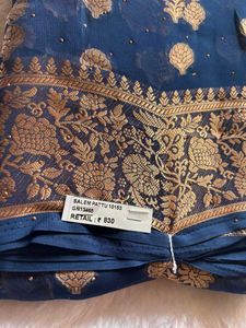 Elegant Navy Blue Banarasi Saree♥️