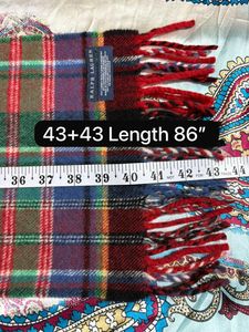 RL Authentic Plaid Scarf with Fringe