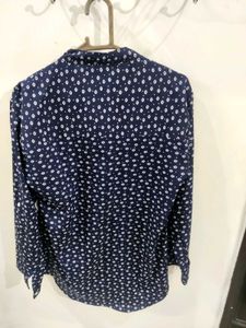 Navy Print Button-Down