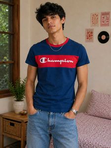 Unisex Blue &amp; Red Champion Style T-Shirt