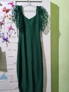 Stylish Green Fitted Bodycon Dress Women