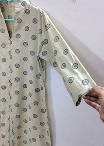 Front Slit Beige Kurta