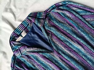 Vintage Striped Maxi Dress with Belt