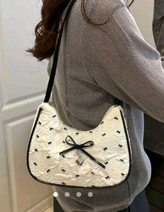 savana white bow shoulder bag