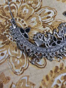 Oxidised Silver Hoop Earrings