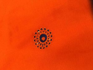 Orange and Blue Ombre Saree