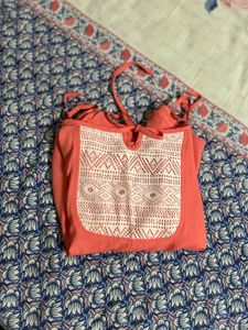 brand new Coral Flutter Sleeve Top