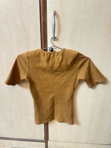 Ribbed Mustard Yellow Top