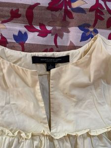 Ruffled Cream Tiered Blouse