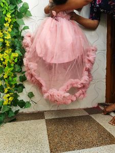 Pink Tulle Ruffle Dress